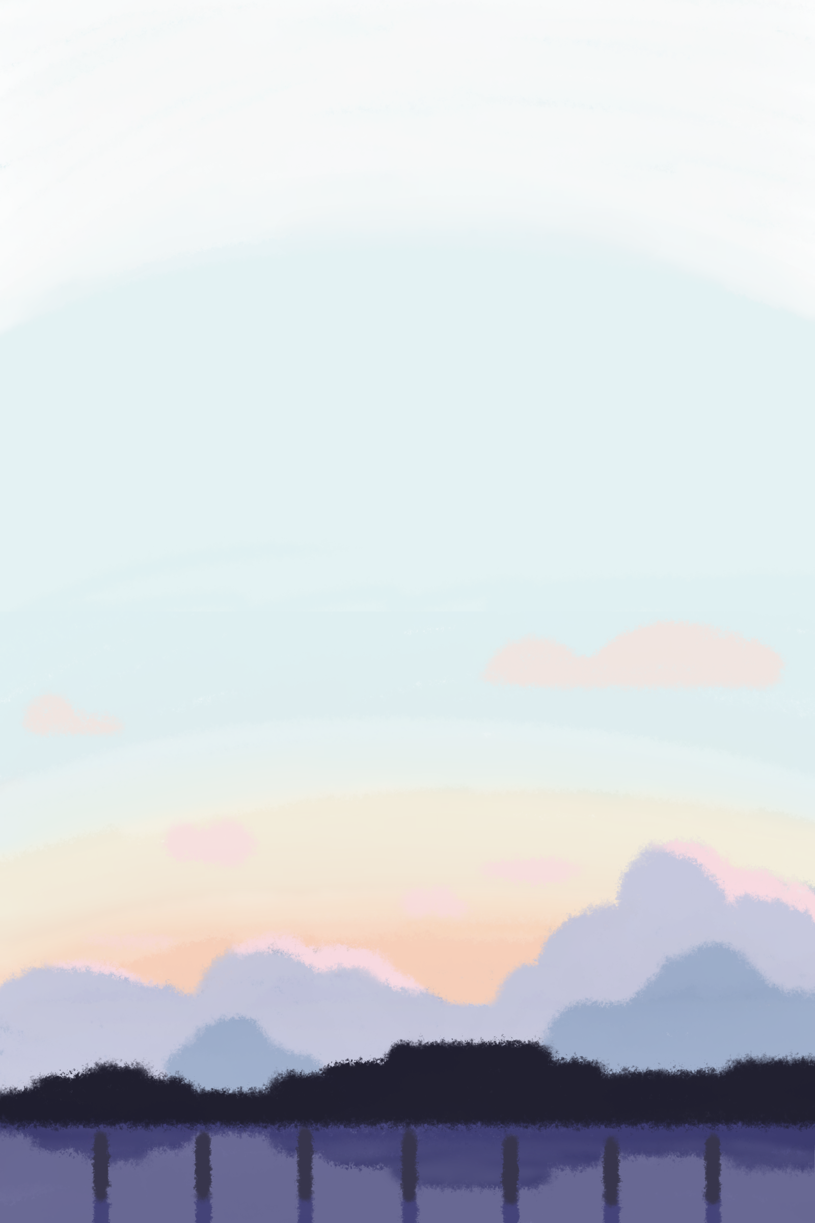 Digital drawing of a sunset